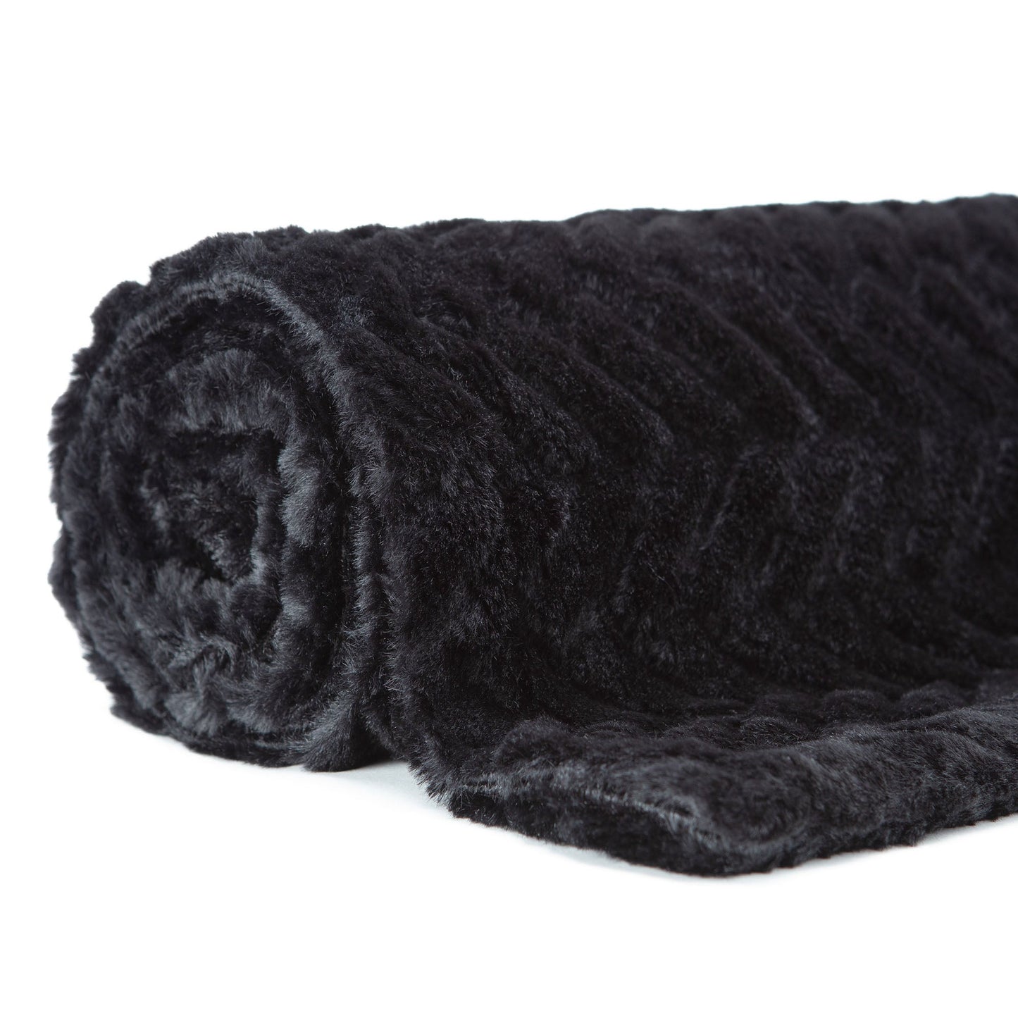 Avelena | Geprägter Fake Fur Geworfen Teppich