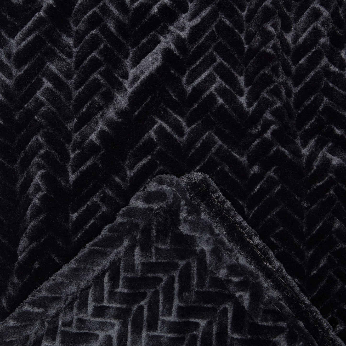 Avelena | Geprägter Fake Fur Geworfen Teppich