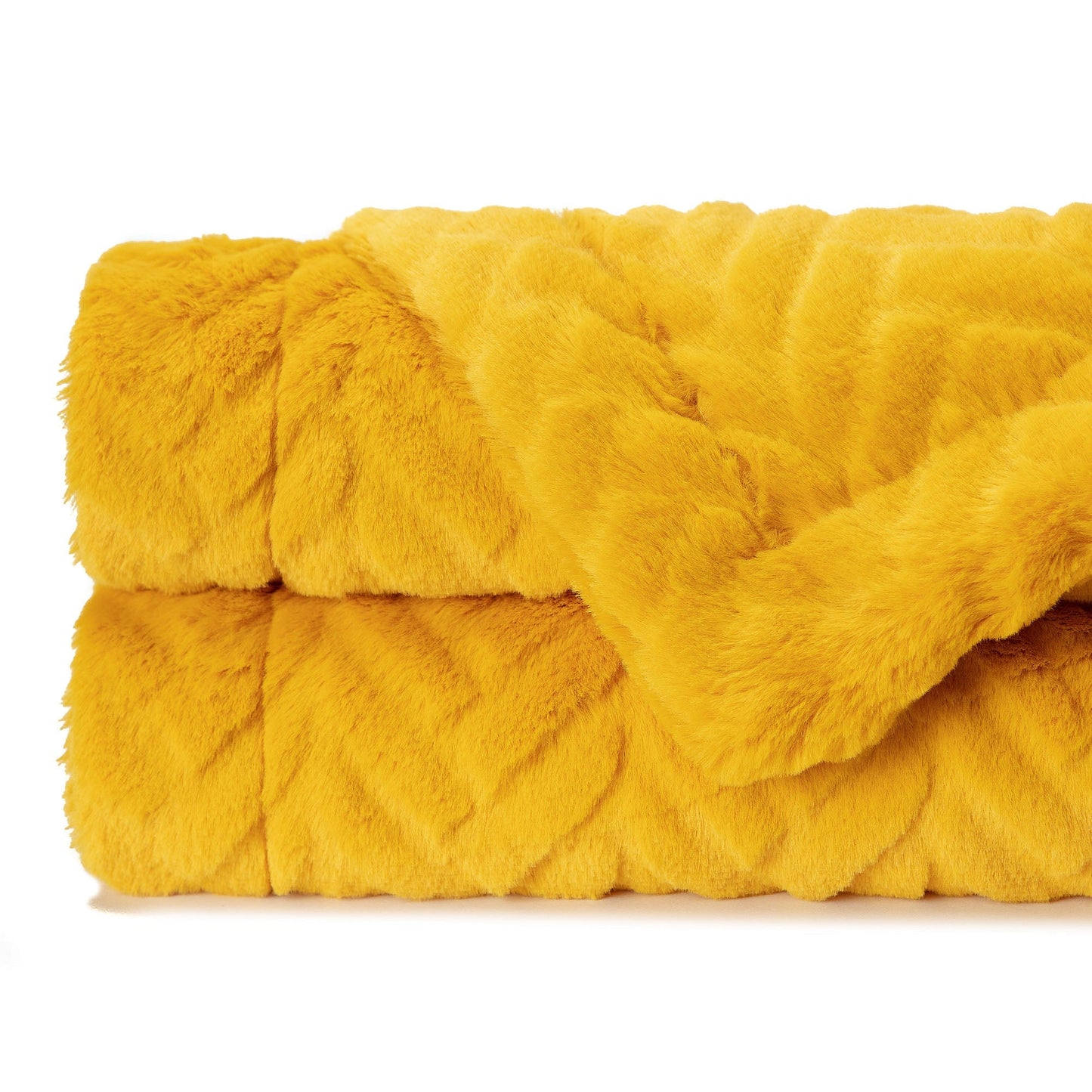 Avelena | Geprägter Fake Fur Geworfen Teppich