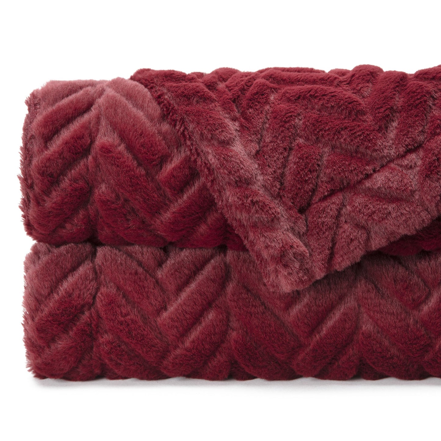 Avelena | Geprägter Fake Fur Geworfen Teppich