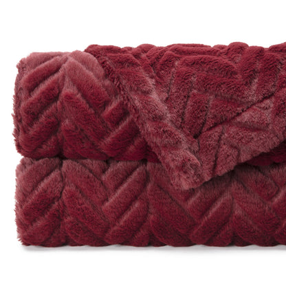Avelena | Geprägter Fake Fur Geworfen Teppich