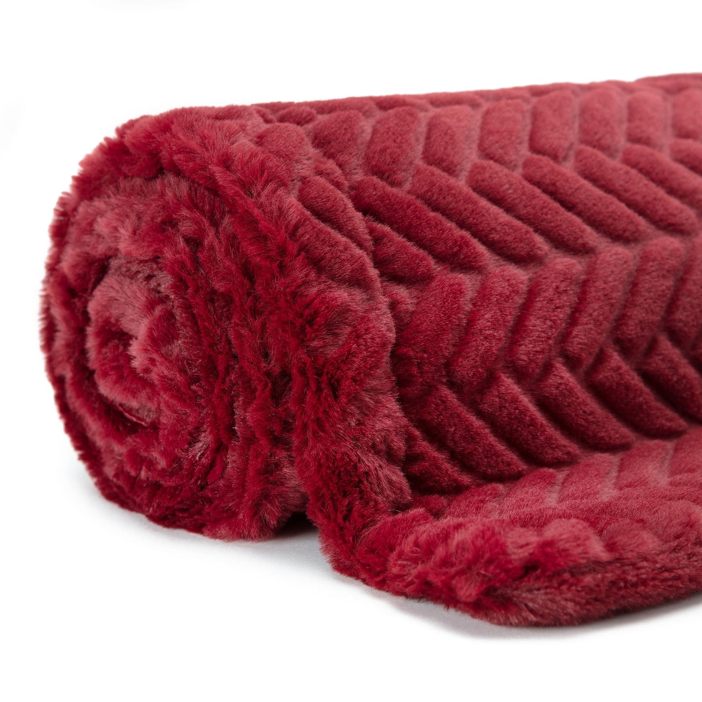 Avelena | Geprägter Fake Fur Geworfen Teppich