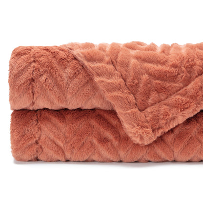 Avelena | Geprägter Fake Fur Geworfen Teppich