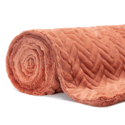 Avelena | Geprägter Fake Fur Geworfen Teppich