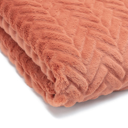 Avelena | Geprägter Fake Fur Geworfen Teppich