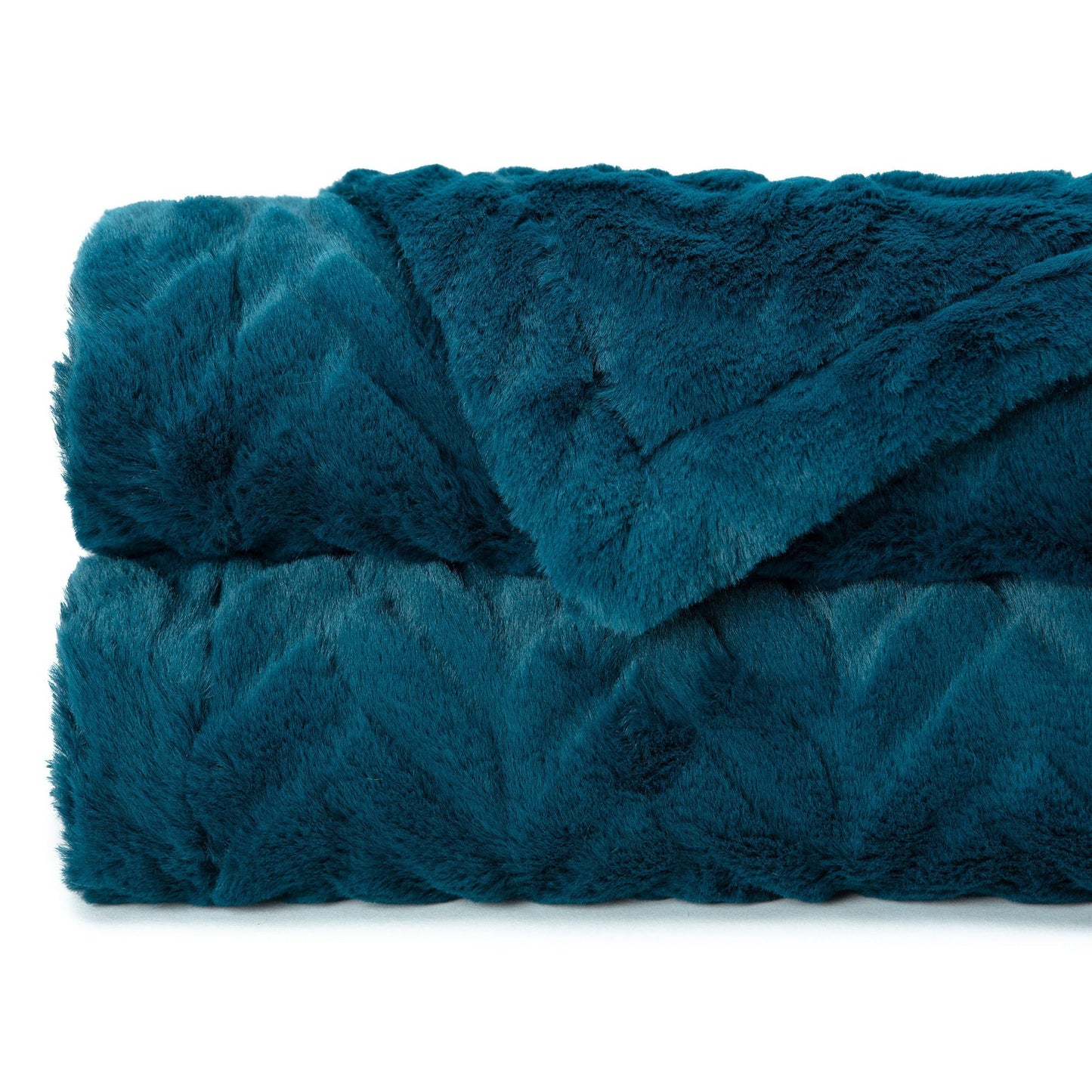 Avelena | Geprägter Fake Fur Geworfen Teppich