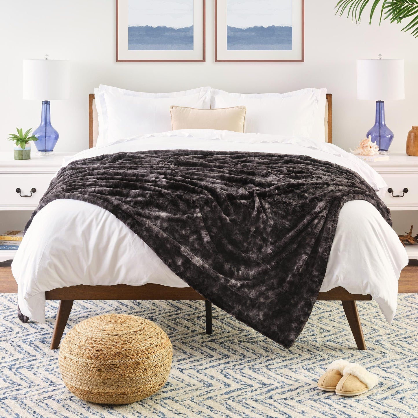 Avelena | Wendbares Oversized Wolf Faux-Fur-Wurfdecke