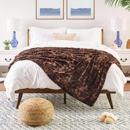 Avelena | Wendbares Oversized Wolf Faux-Fur-Wurfdecke