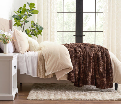 Avelena | Wendbares Oversized Wolf Faux-Fur-Wurfdecke