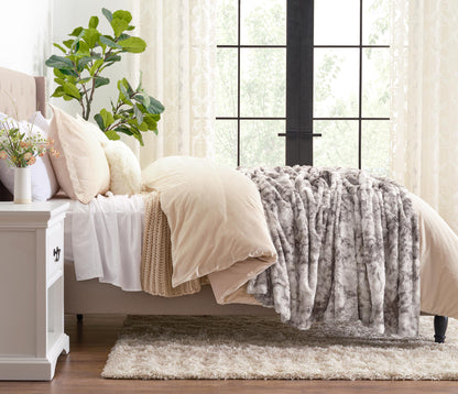 Avelena | Wendbares Oversized Wolf Faux-Fur-Wurfdecke