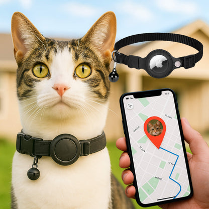 Avelena | Katzen GPS Tracker Halsband | Schnellverschluss, reflektierendes Design & strapazierfähig für Outdoor-Sicherheitsabenteuer