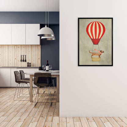 Avelena | Dackel mit Luftballon Kunstdruck Von Coco Deparis