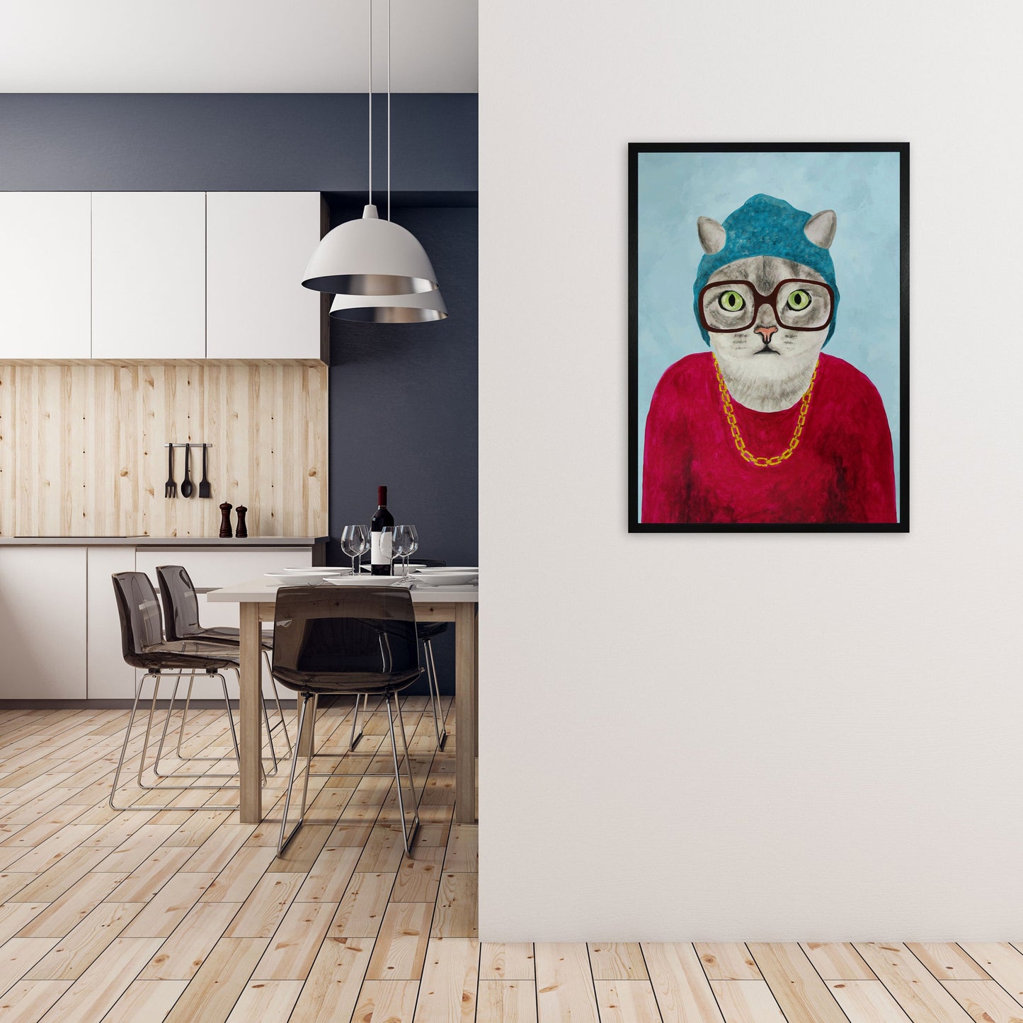 Avelena | Katze Rapper Kunstdruck