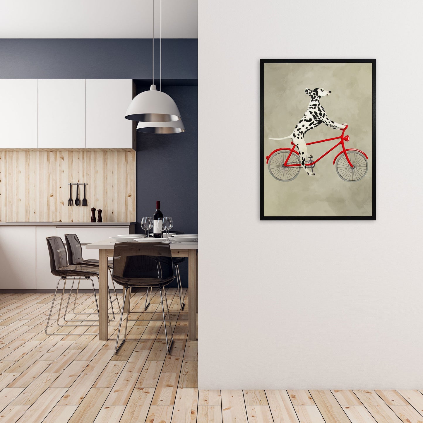 Avelena | Dalmatinischer Auf Fahrrad Kunstdruck Von Coco Deparis