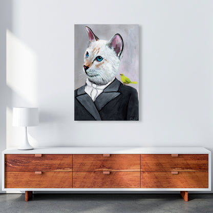 Avelena | Katze mit Vogel Kunstdruck