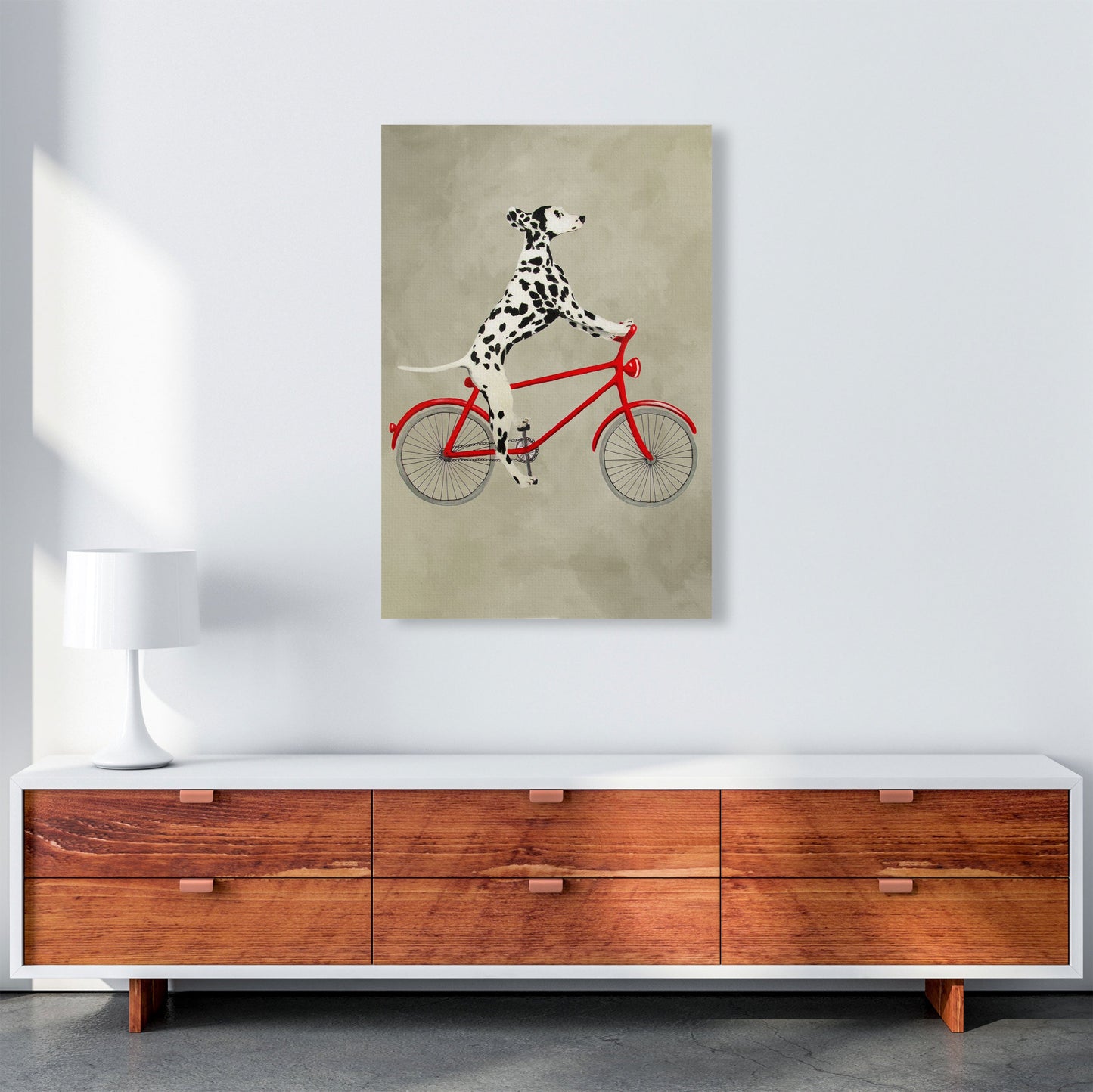 Avelena | Dalmatinischer Auf Fahrrad Kunstdruck Von Coco Deparis