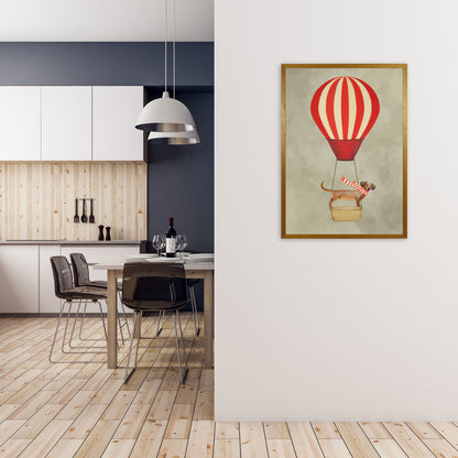 Avelena | Dackel mit Luftballon Kunstdruck Von Coco Deparis