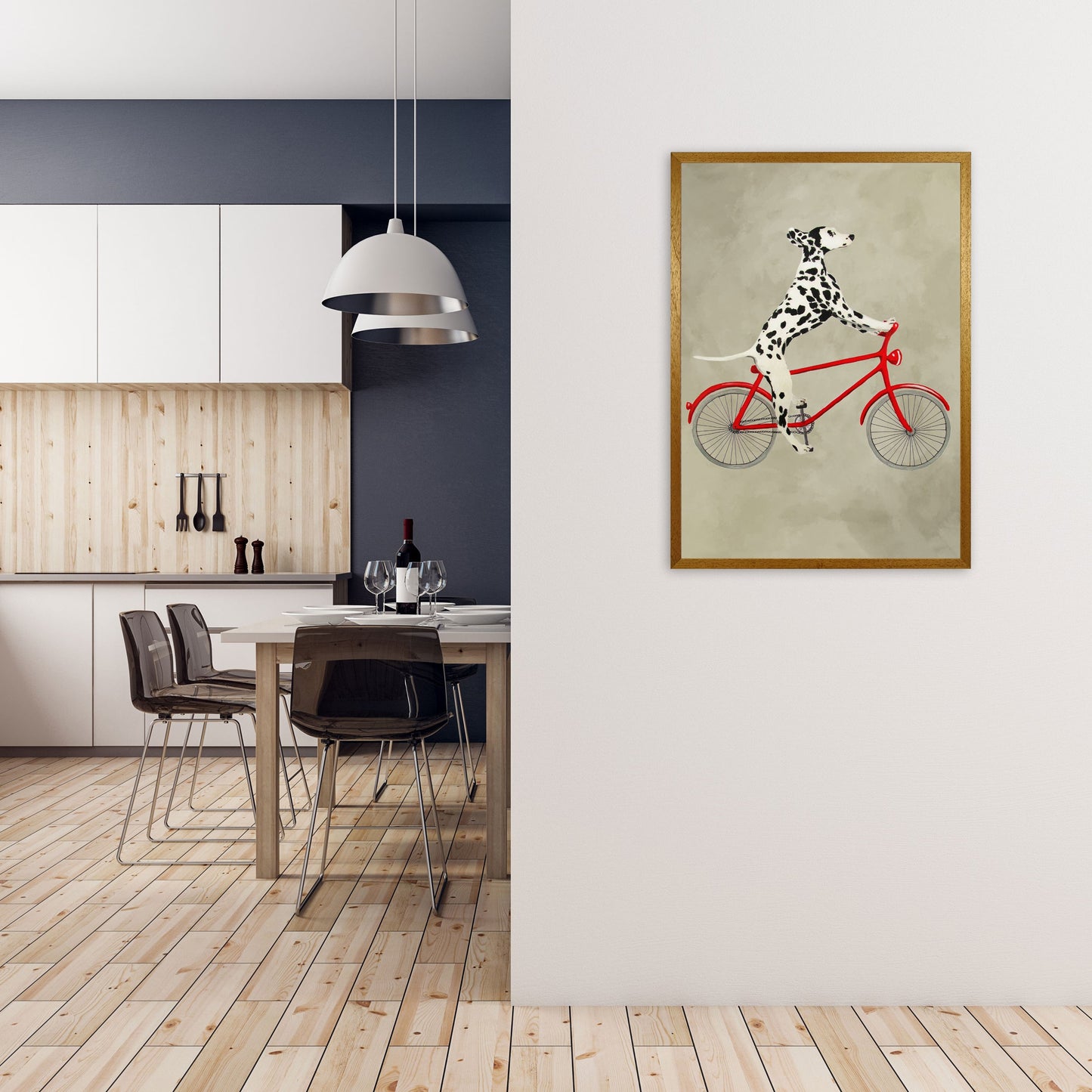 Avelena | Dalmatinischer Auf Fahrrad Kunstdruck Von Coco Deparis