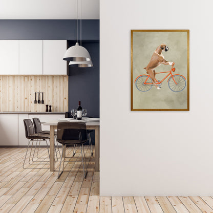 Avelena | Boxer Auf Fahrrad Kunstdruck
