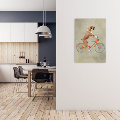 Avelena | Boxer Auf Fahrrad Kunstdruck