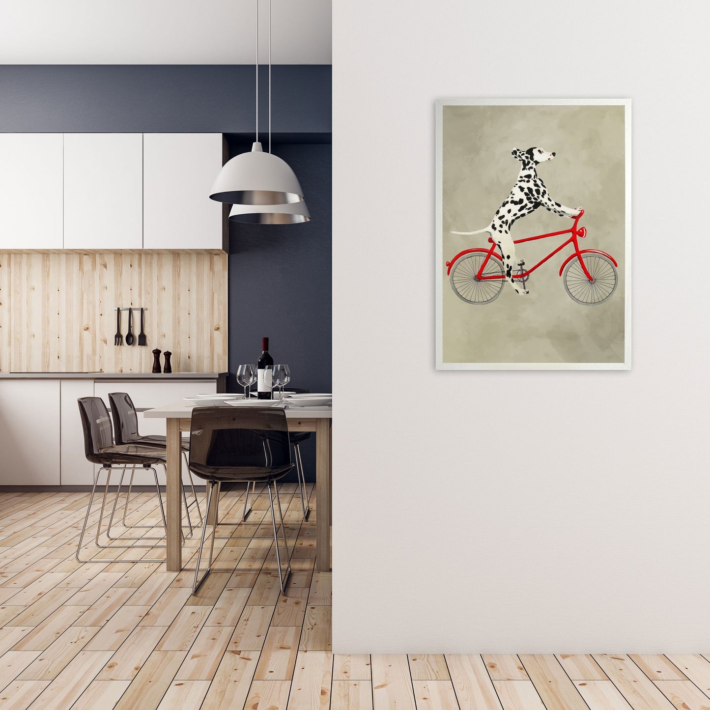Avelena | Dalmatinischer Auf Fahrrad Kunstdruck Von Coco Deparis