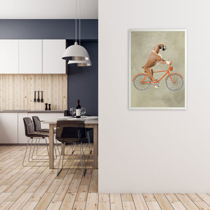 Avelena | Boxer Auf Fahrrad Kunstdruck