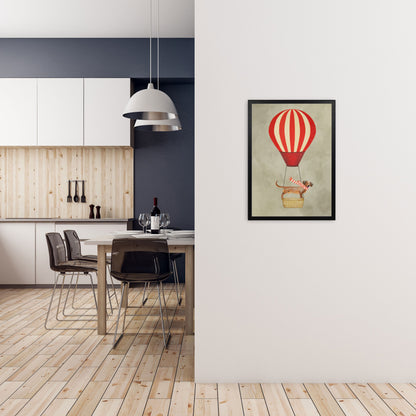 Avelena | Dackel mit Luftballon Kunstdruck Von Coco Deparis