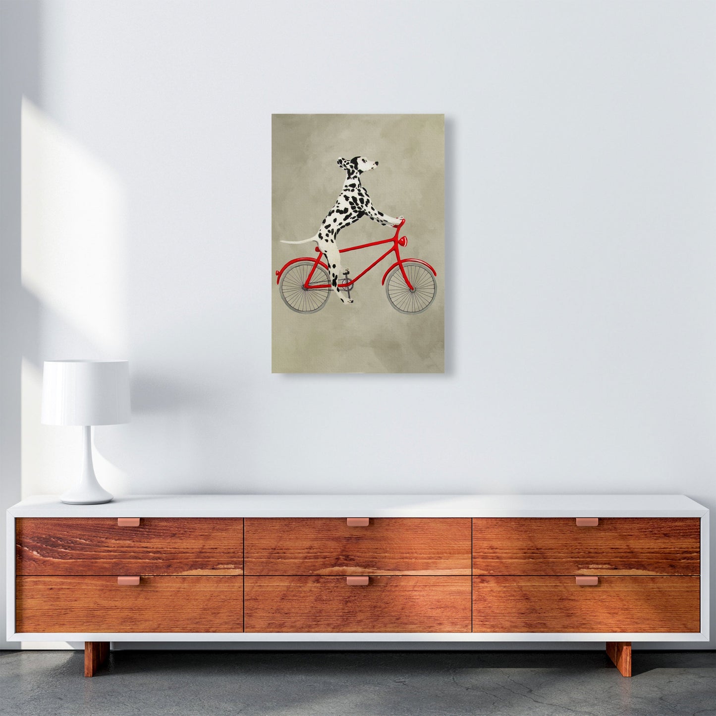 Avelena | Dalmatinischer Auf Fahrrad Kunstdruck Von Coco Deparis