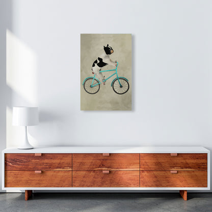 Avelena | Bulldog auf Fahrrad Kunstdruck