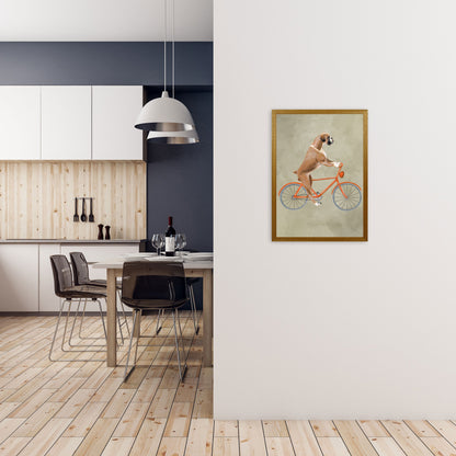 Avelena | Boxer Auf Fahrrad Kunstdruck