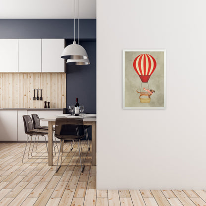 Avelena | Dackel mit Luftballon Kunstdruck Von Coco Deparis