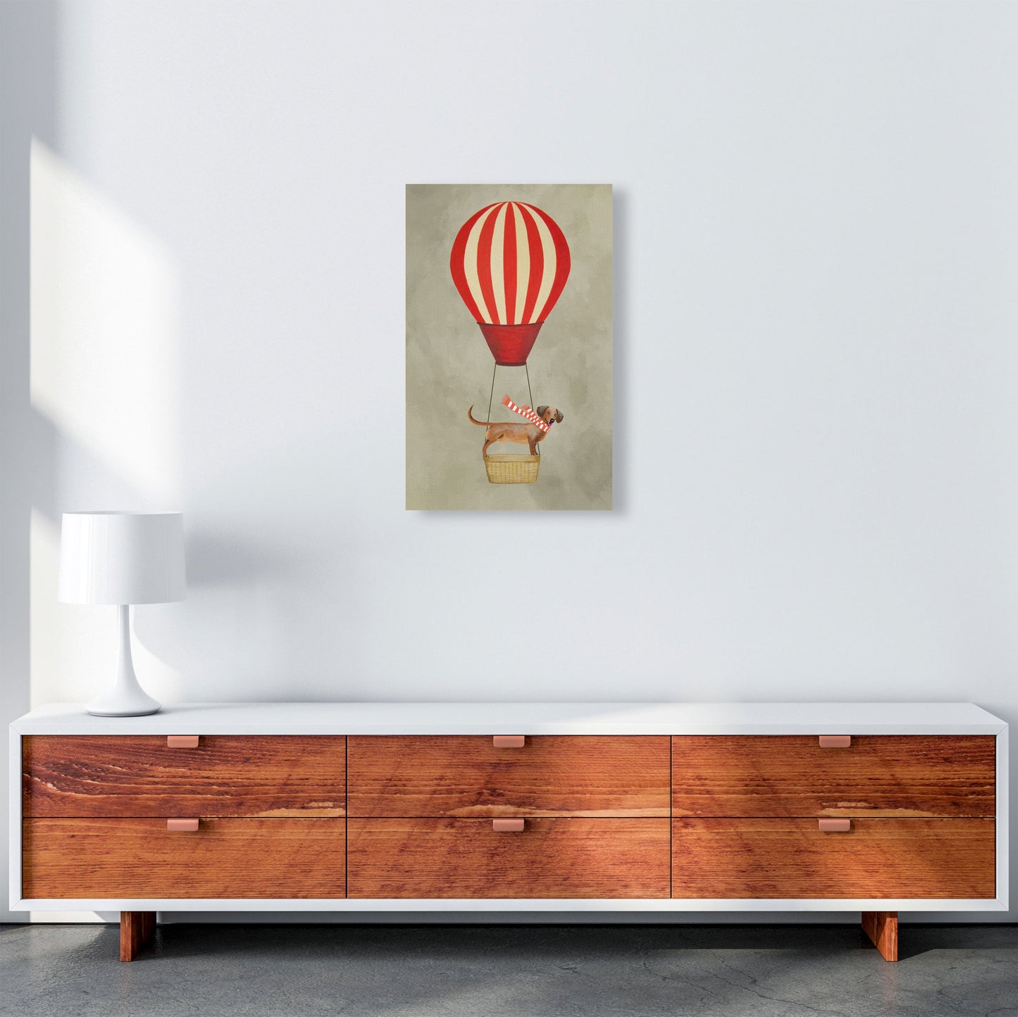 Avelena | Dackel mit Luftballon Kunstdruck Von Coco Deparis