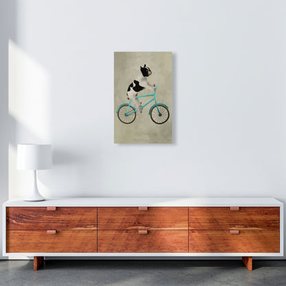 Avelena | Bulldog auf Fahrrad Kunstdruck
