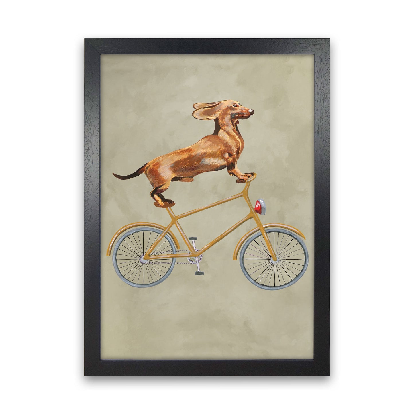 Avelena | Dackel Auf Fahrrad Kunstdruck Von Coco Deparis