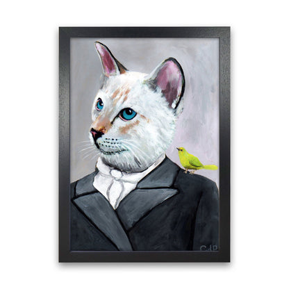 Avelena | Katze mit Vogel Kunstdruck