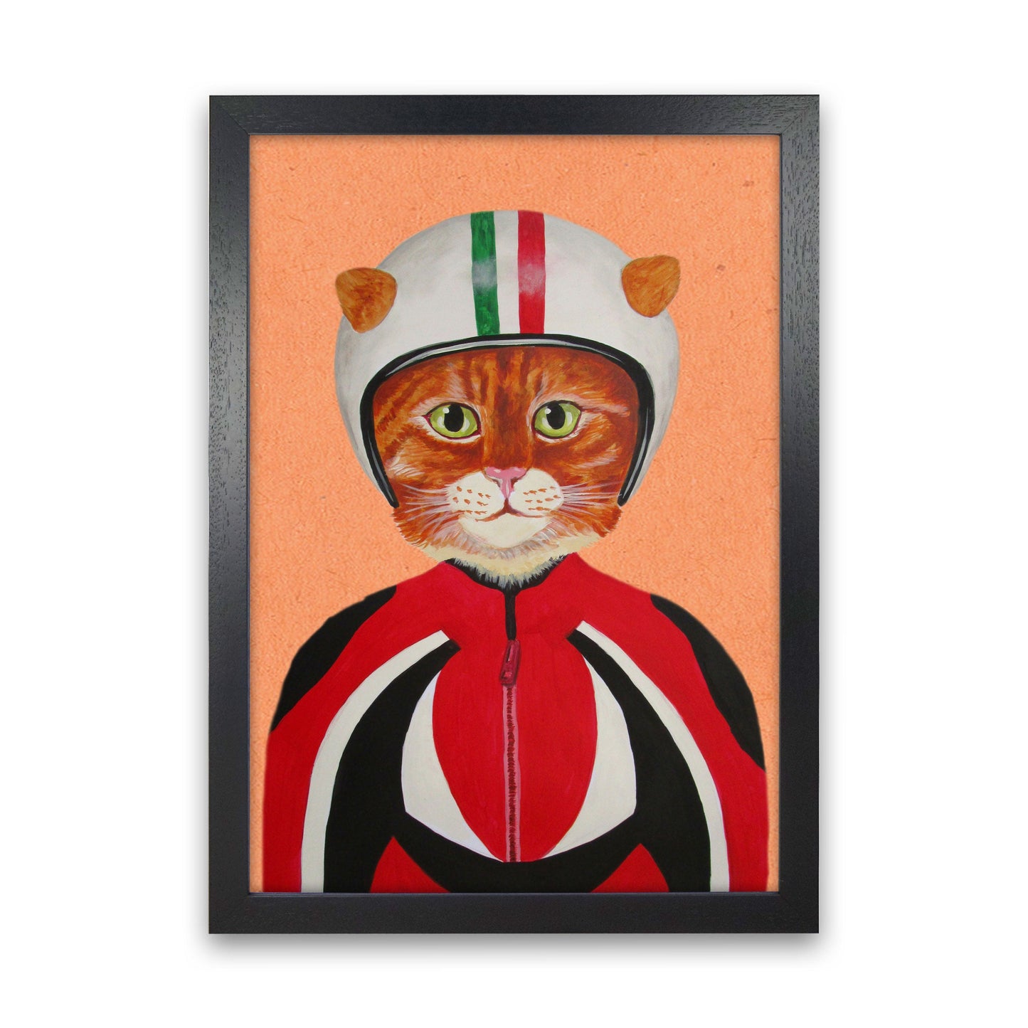 Avelena | Katze mit Helm Kunstdruck