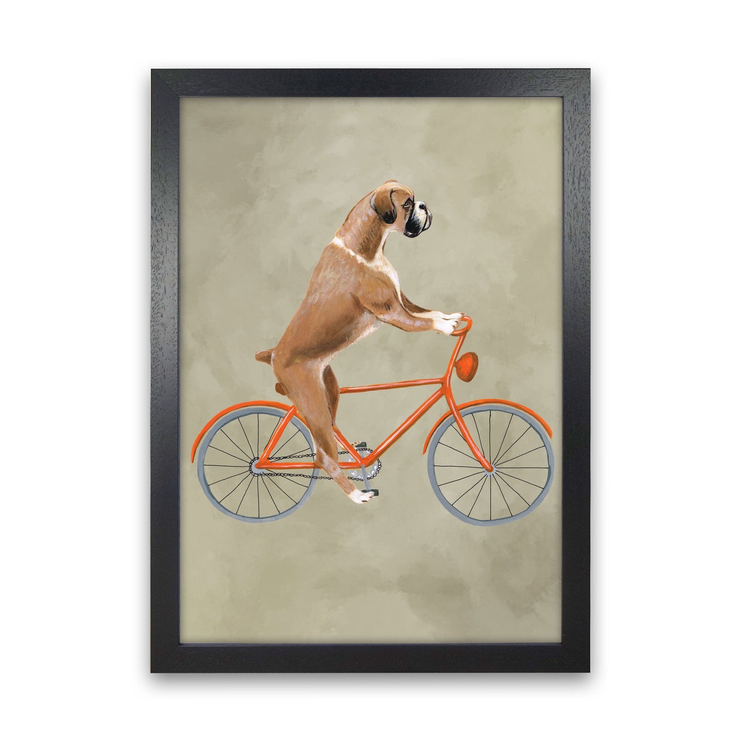 Avelena | Boxer Auf Fahrrad Kunstdruck