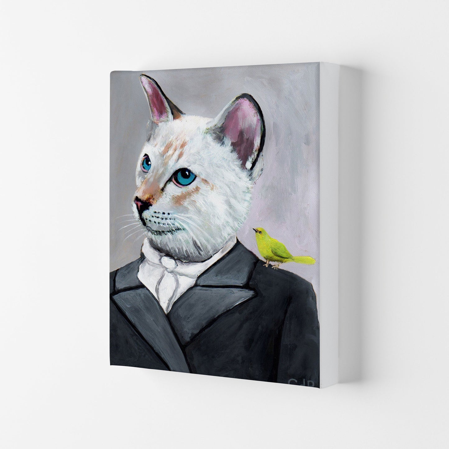 Avelena | Katze mit Vogel Kunstdruck