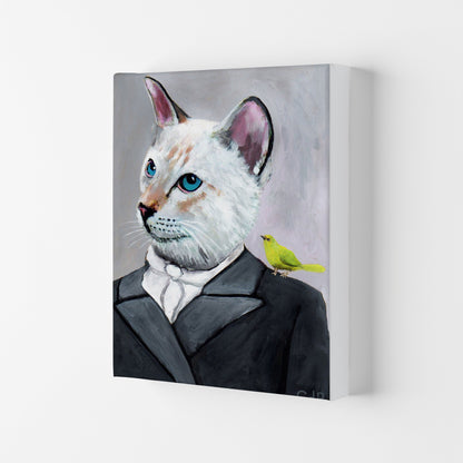 Avelena | Katze mit Vogel Kunstdruck