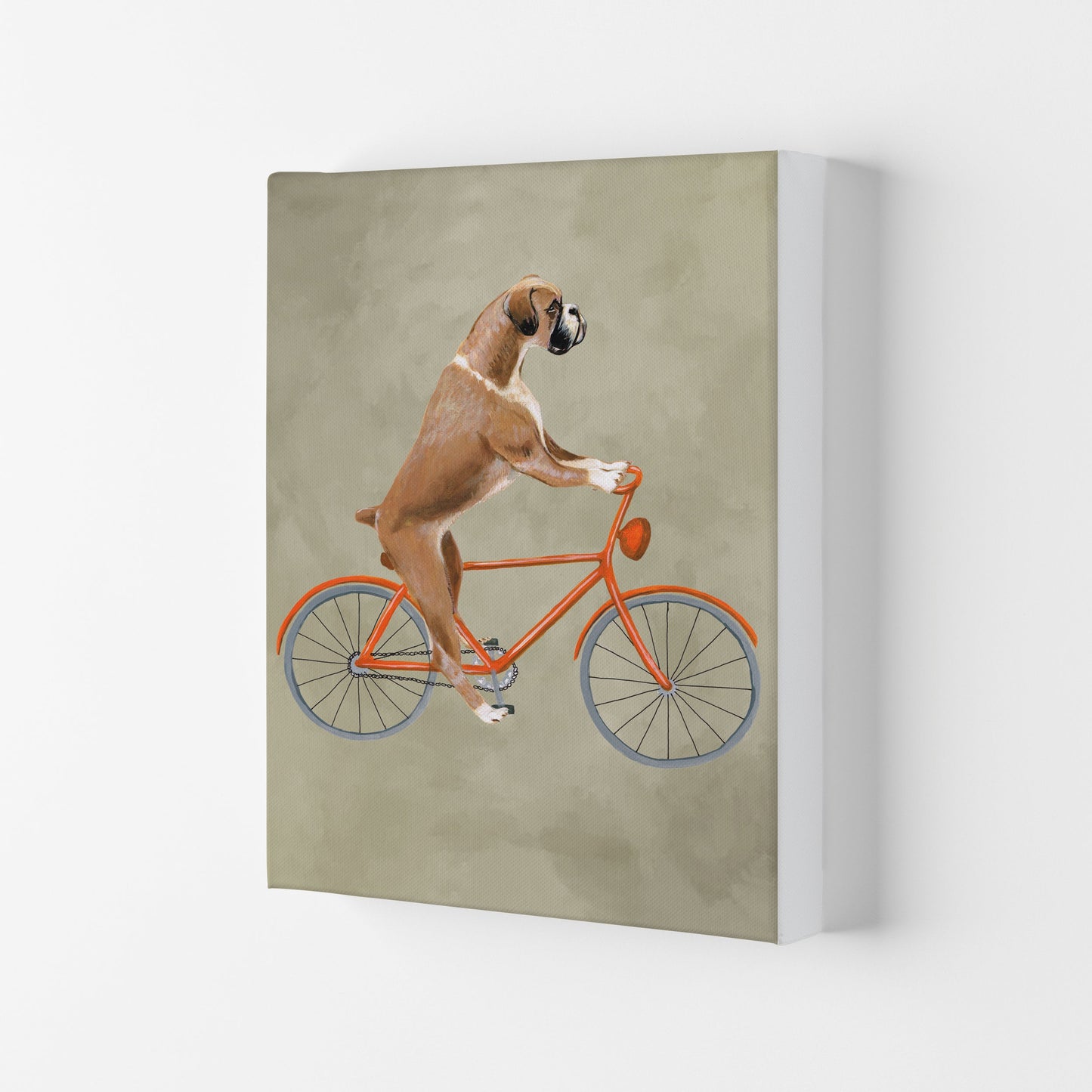 Avelena | Boxer Auf Fahrrad Kunstdruck