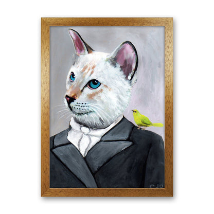 Avelena | Katze mit Vogel Kunstdruck