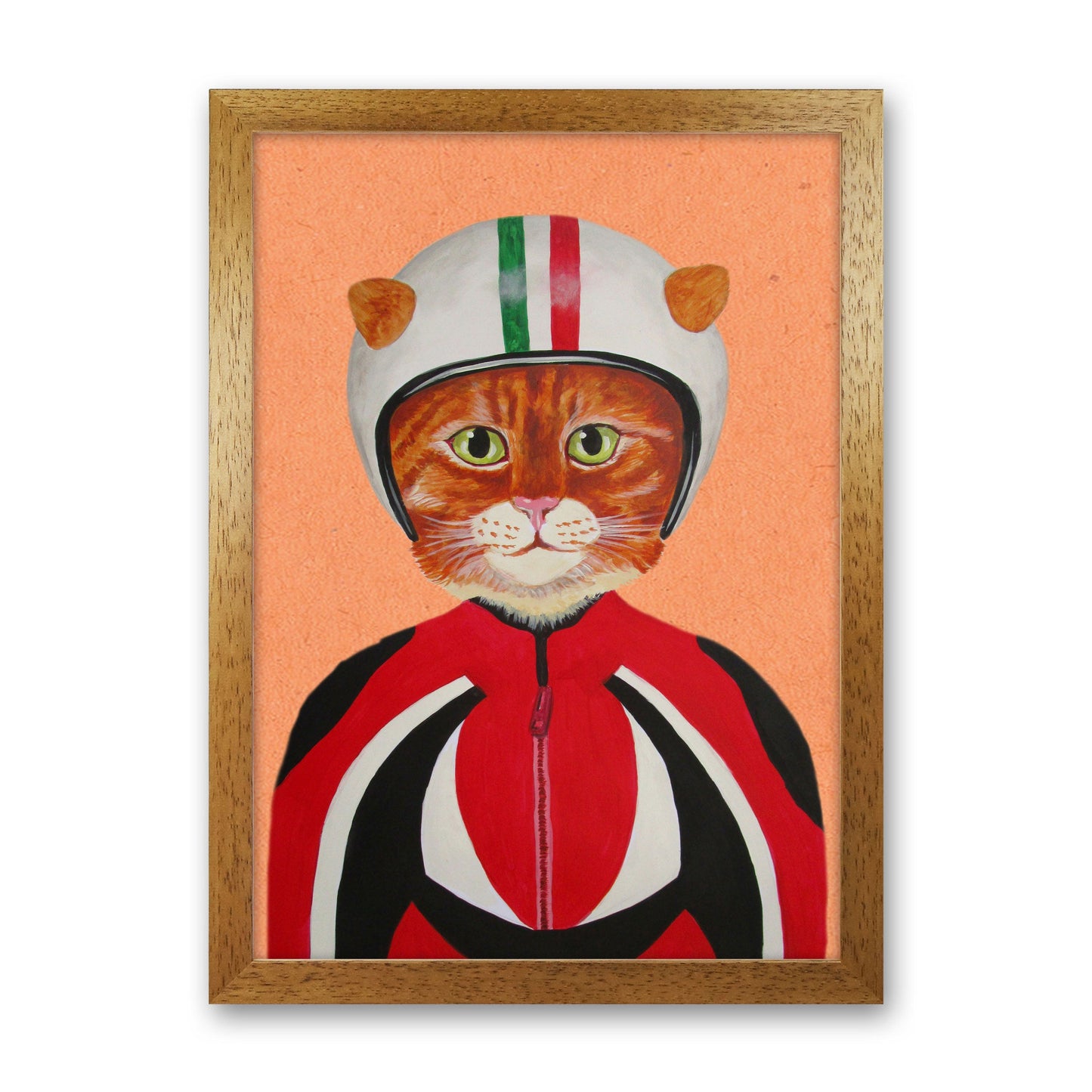 Avelena | Katze mit Helm Kunstdruck
