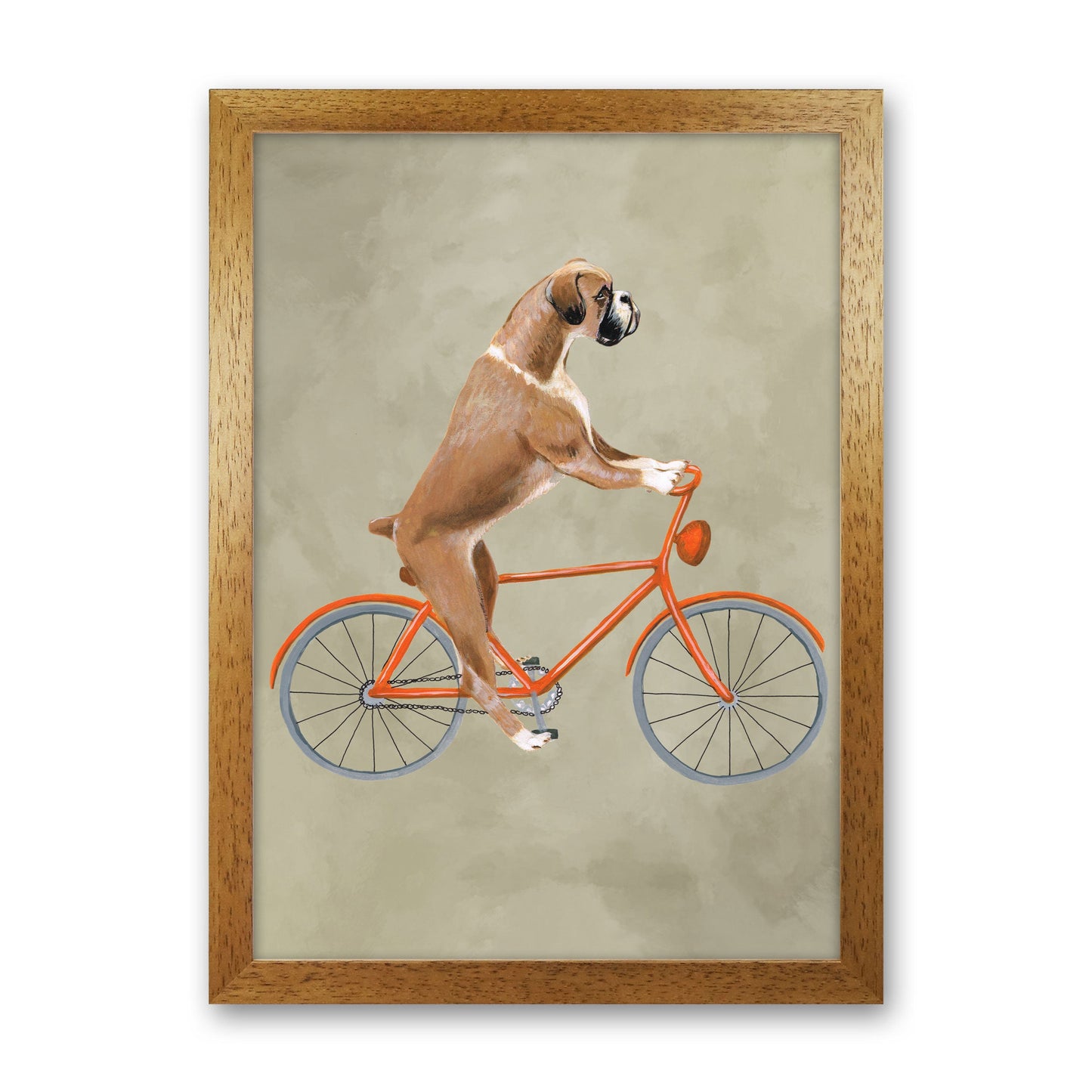 Avelena | Boxer Auf Fahrrad Kunstdruck
