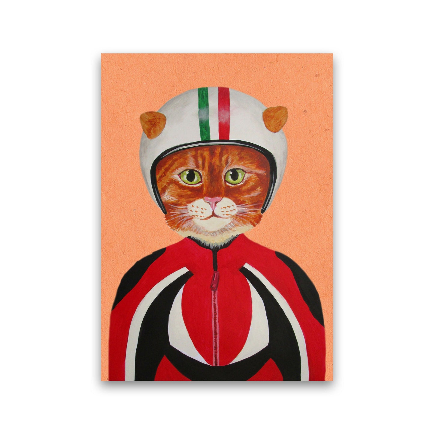 Avelena | Katze mit Helm Kunstdruck