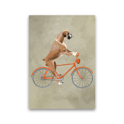 Avelena | Boxer Auf Fahrrad Kunstdruck
