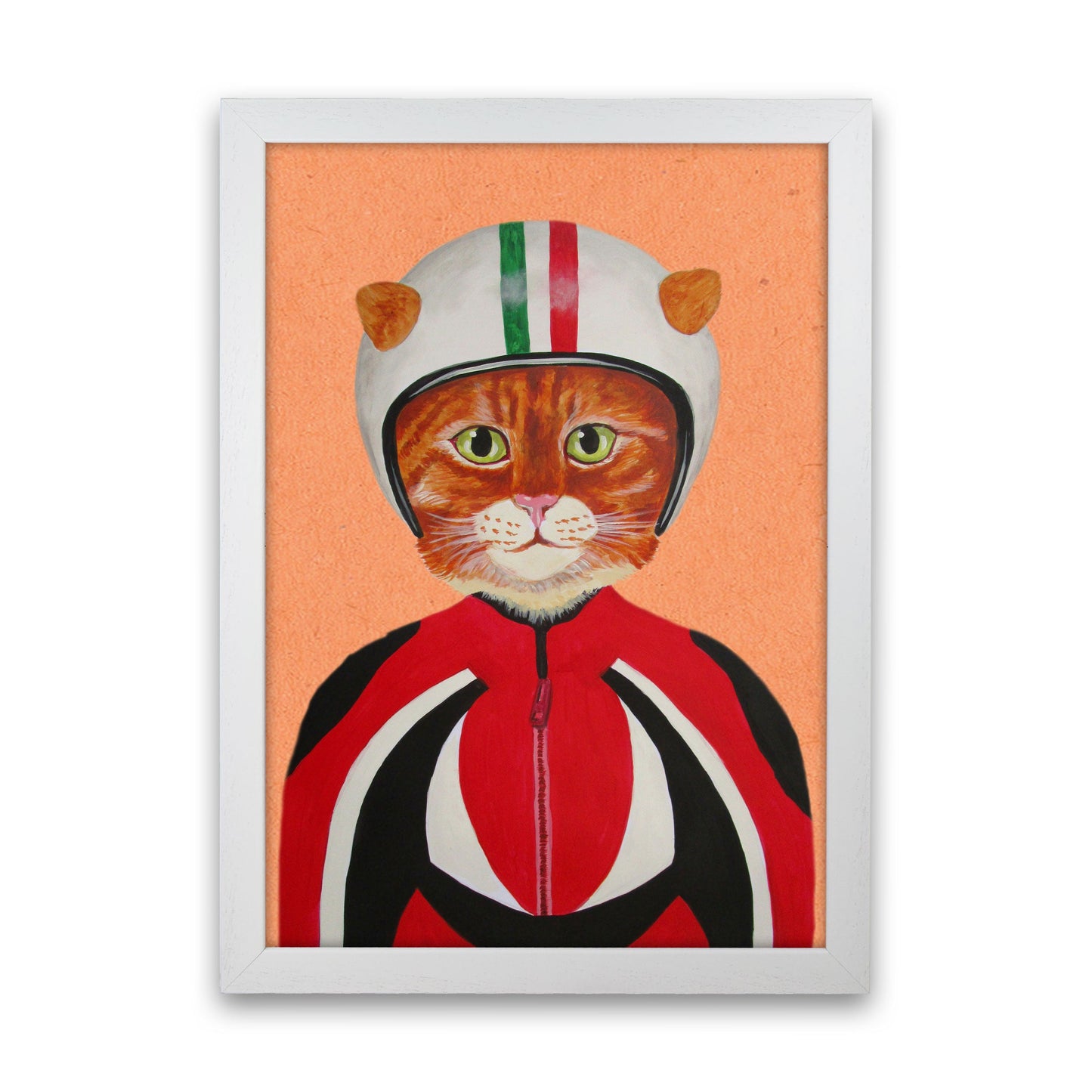 Avelena | Katze mit Helm Kunstdruck