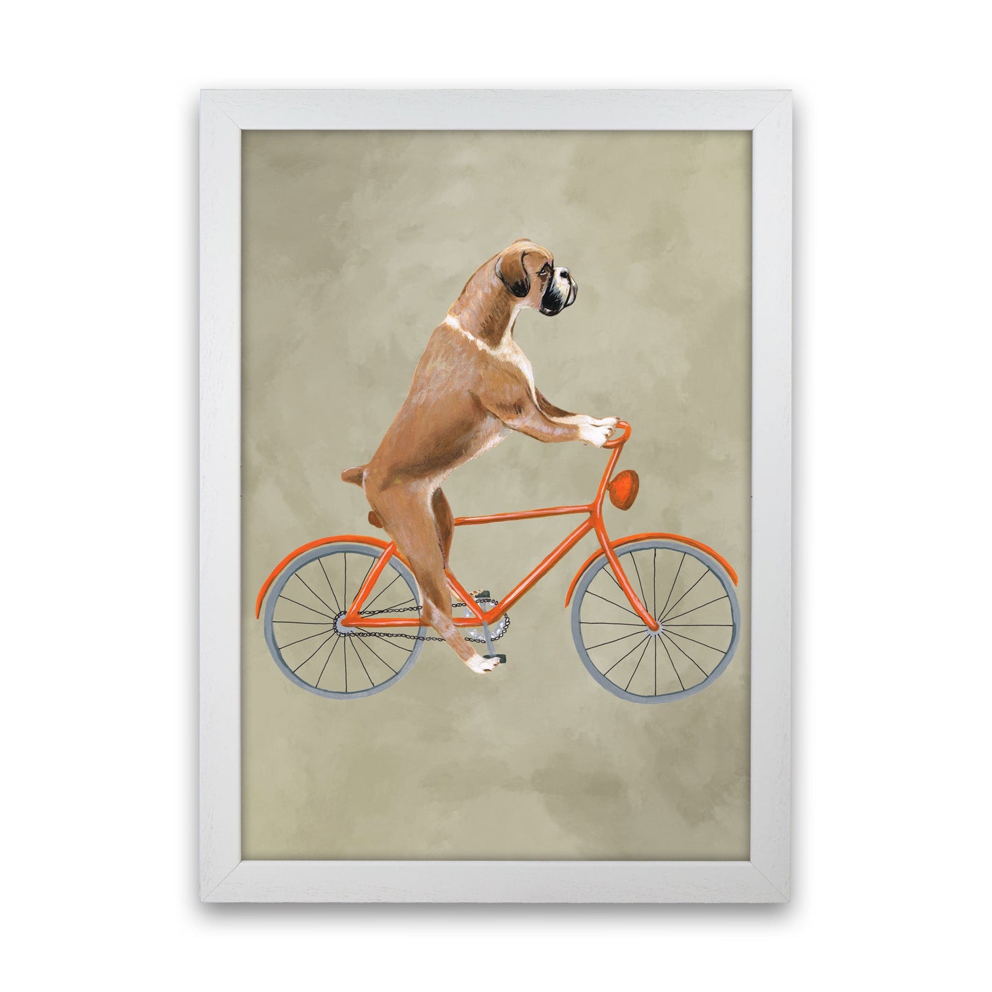 Avelena | Boxer Auf Fahrrad Kunstdruck