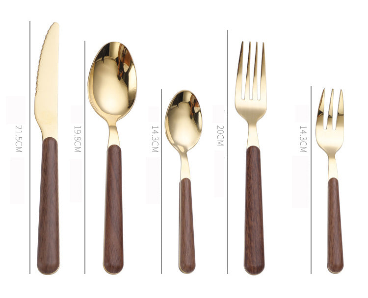 Avelena | Edelstahl Holzgriff Besteckset
