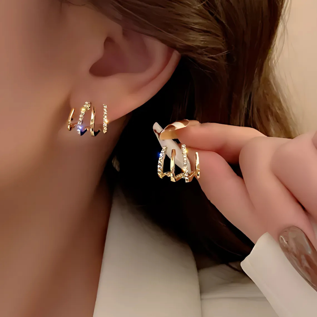 Avelena | Damen Ohrringe | Leicht & hypoallergen | Elegantes Design mit funkelndem Finish | Vielseitig für Alltag & Abende