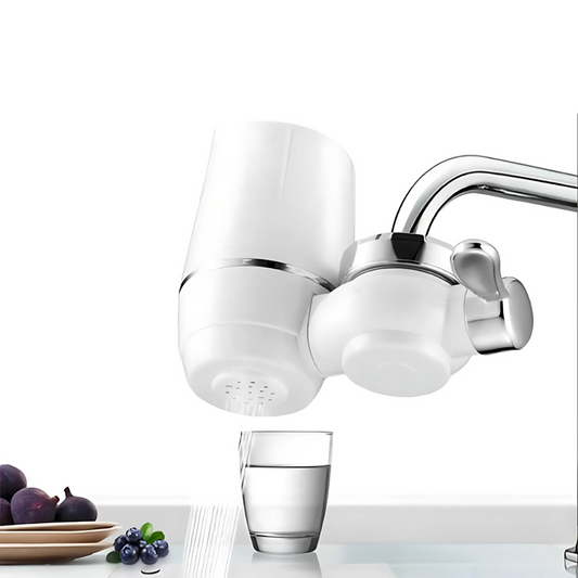 Avelena | Wasserhahnfilter | 7-stufige Filtration | Wiederverwendbare Keramikkartusche | Für Standardarmaturen